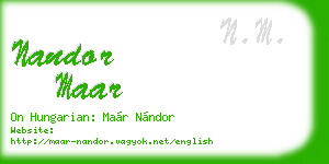 nandor maar business card